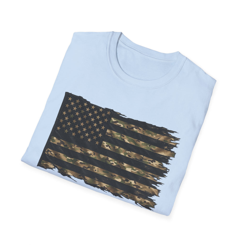 Black and Multicam American Flag - Classic Tee