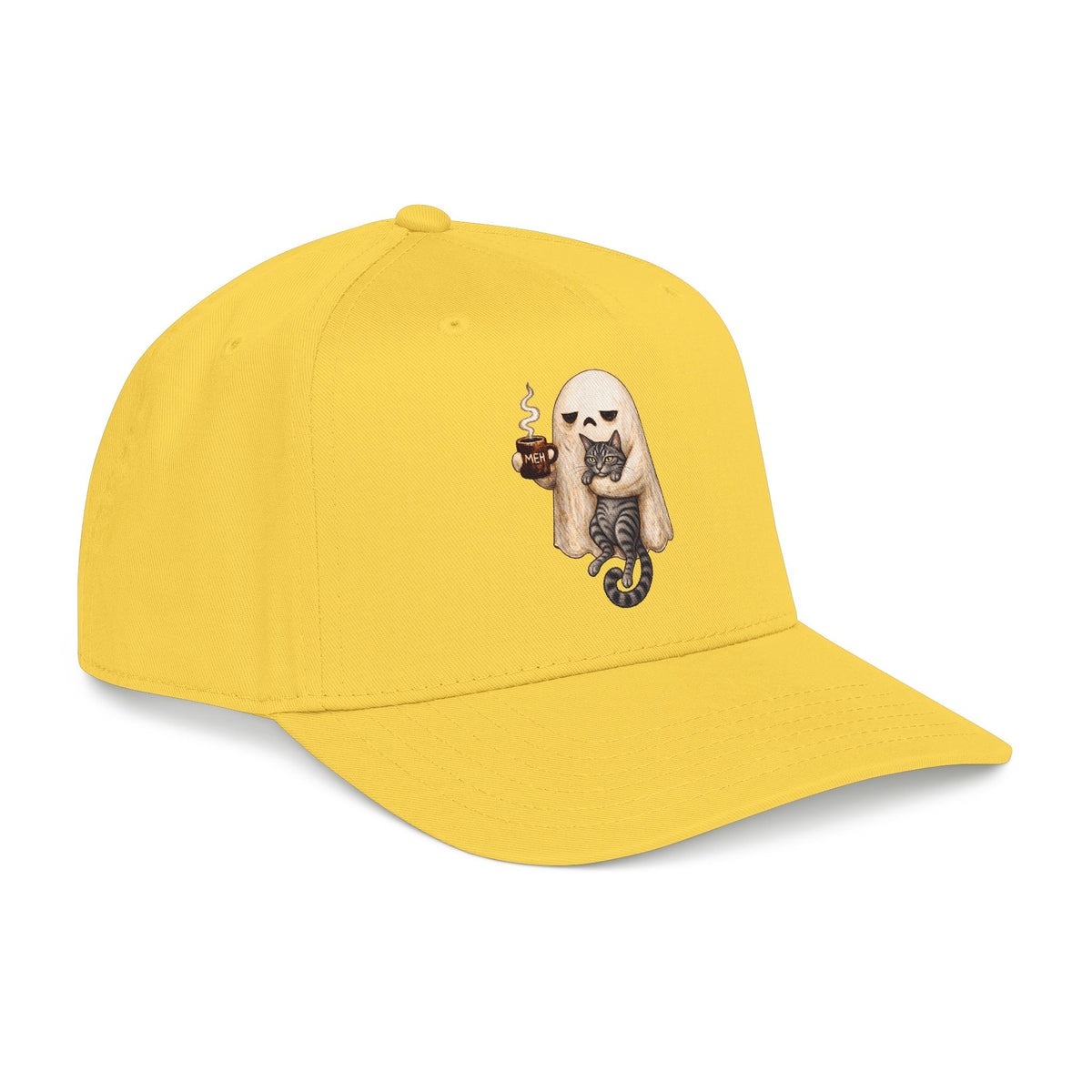 Meh Ghost and Gray Tabby Cat - OTTO Baseball Hat
