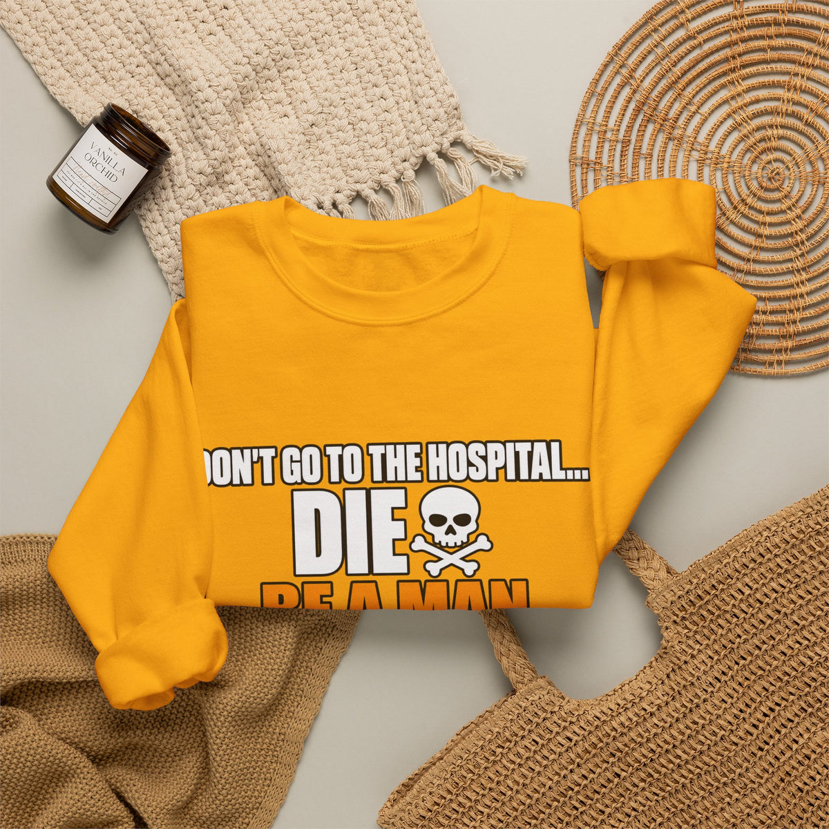 Dont Go to the Hospital - White Outlined - Crewneck Sweatshirt