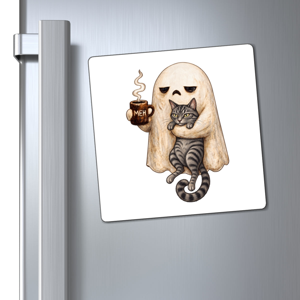 Meh Ghost and Gray Tabby Cat - Magnet