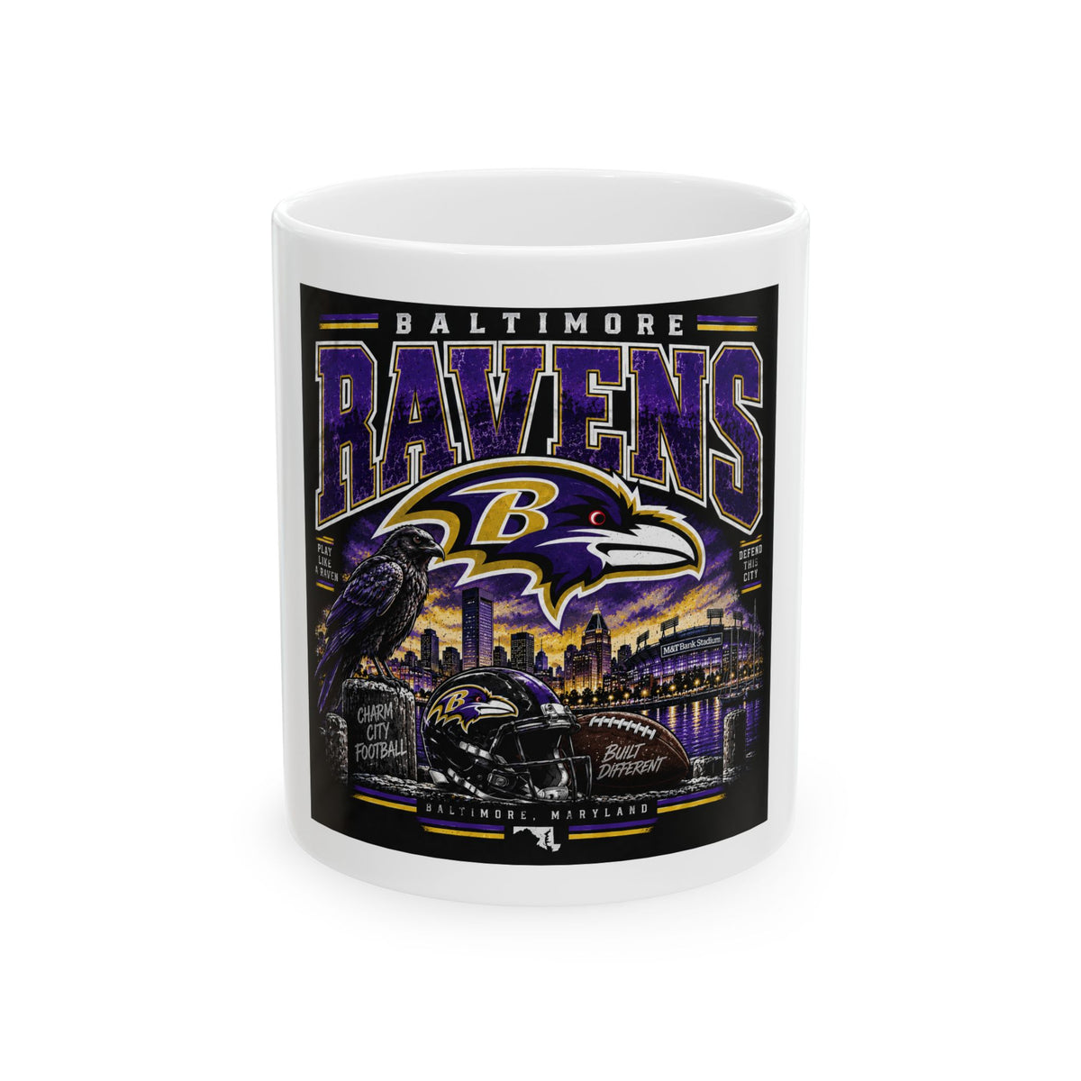 Baltimore Ravens Skyline Tee - Ceramic Mug 11oz and 15oz