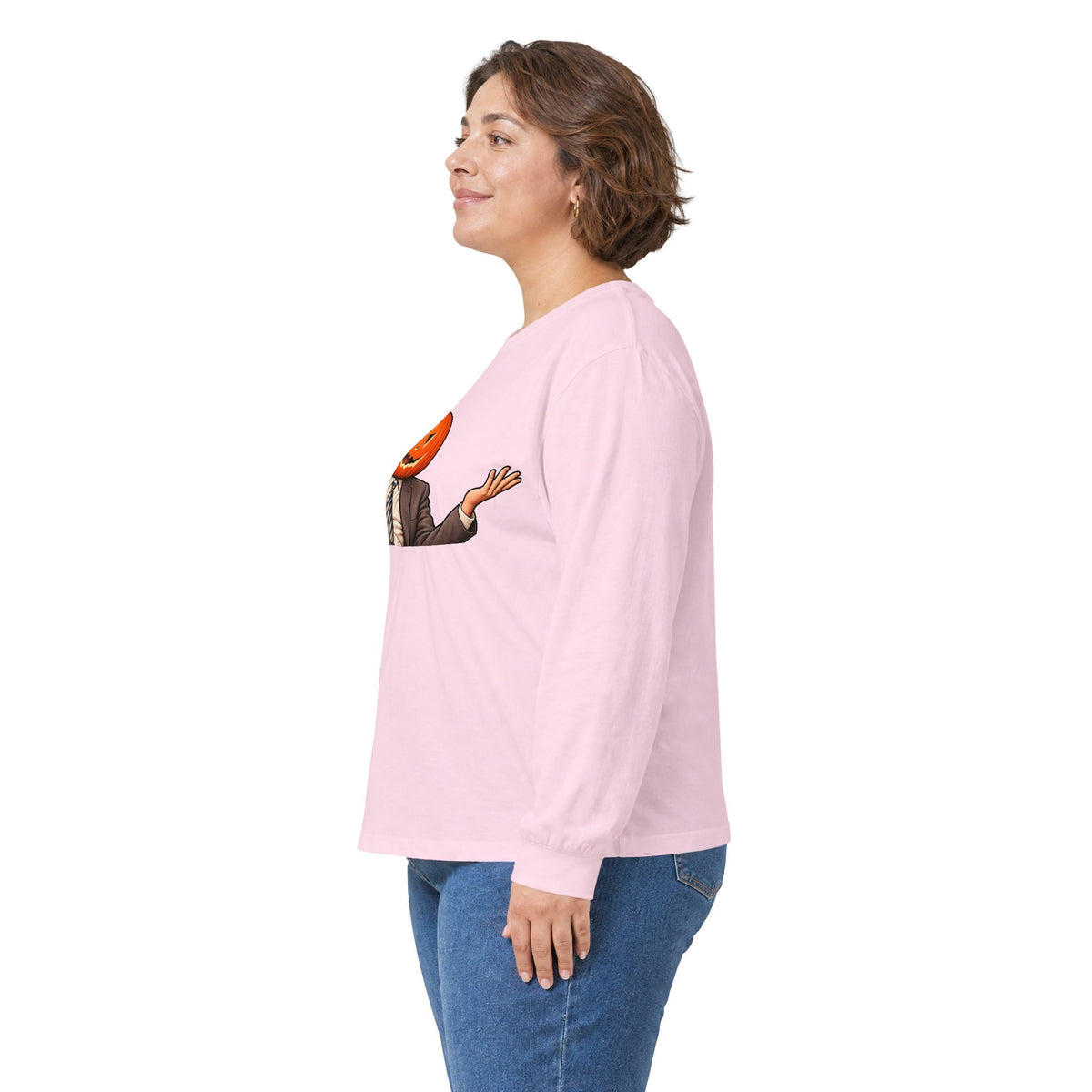 Pumpkin Head Office Cartoon - Unisex Ultra Cotton Long Sleeve Tee