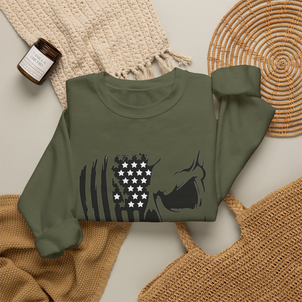 Stars, Stripes & Skulls - Crewneck Sweatshirt
