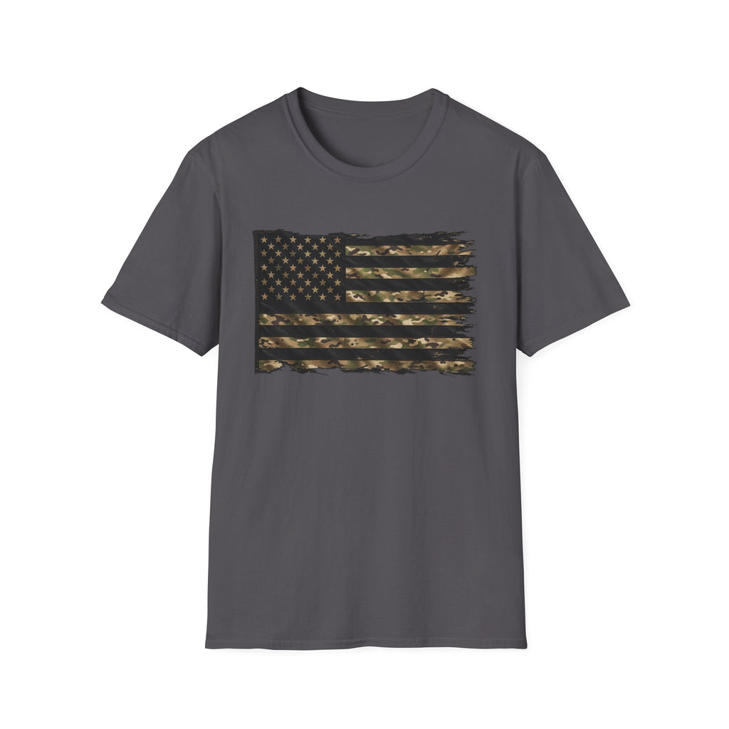 Black and Multicam American Flag - Classic Tee