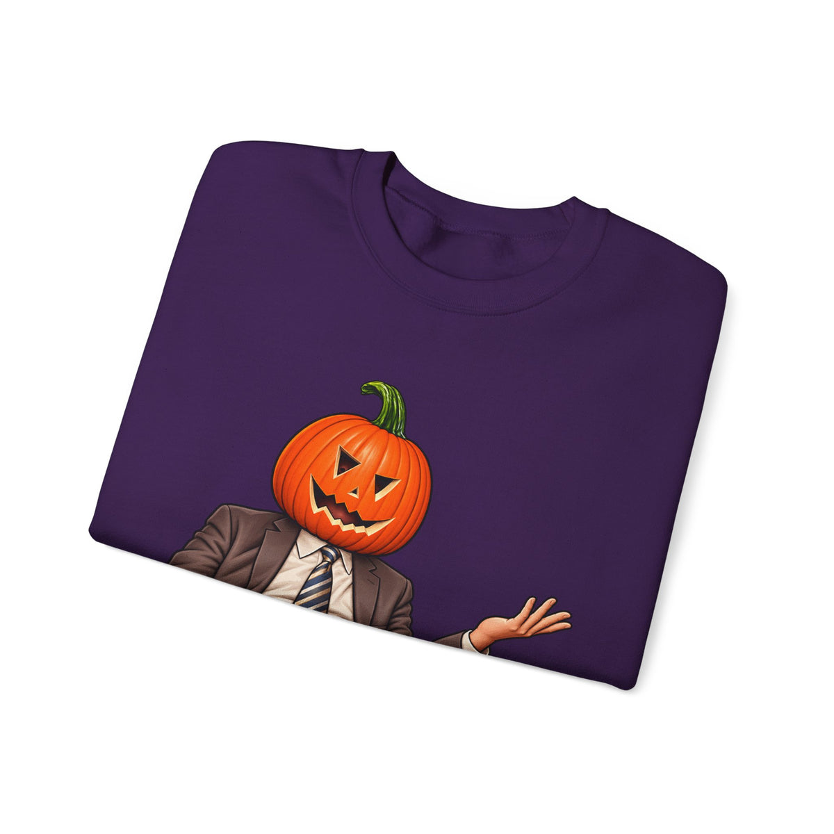 Pumpkin Head Office Cartoon - Crewneck Sweatshirt