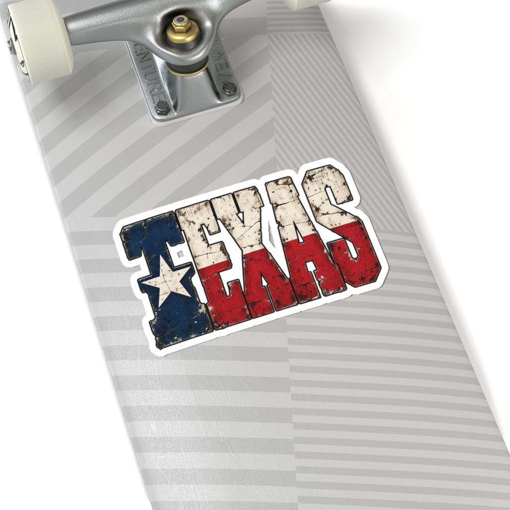 Texas Flag Block Letters - Kiss-Cut Sticker