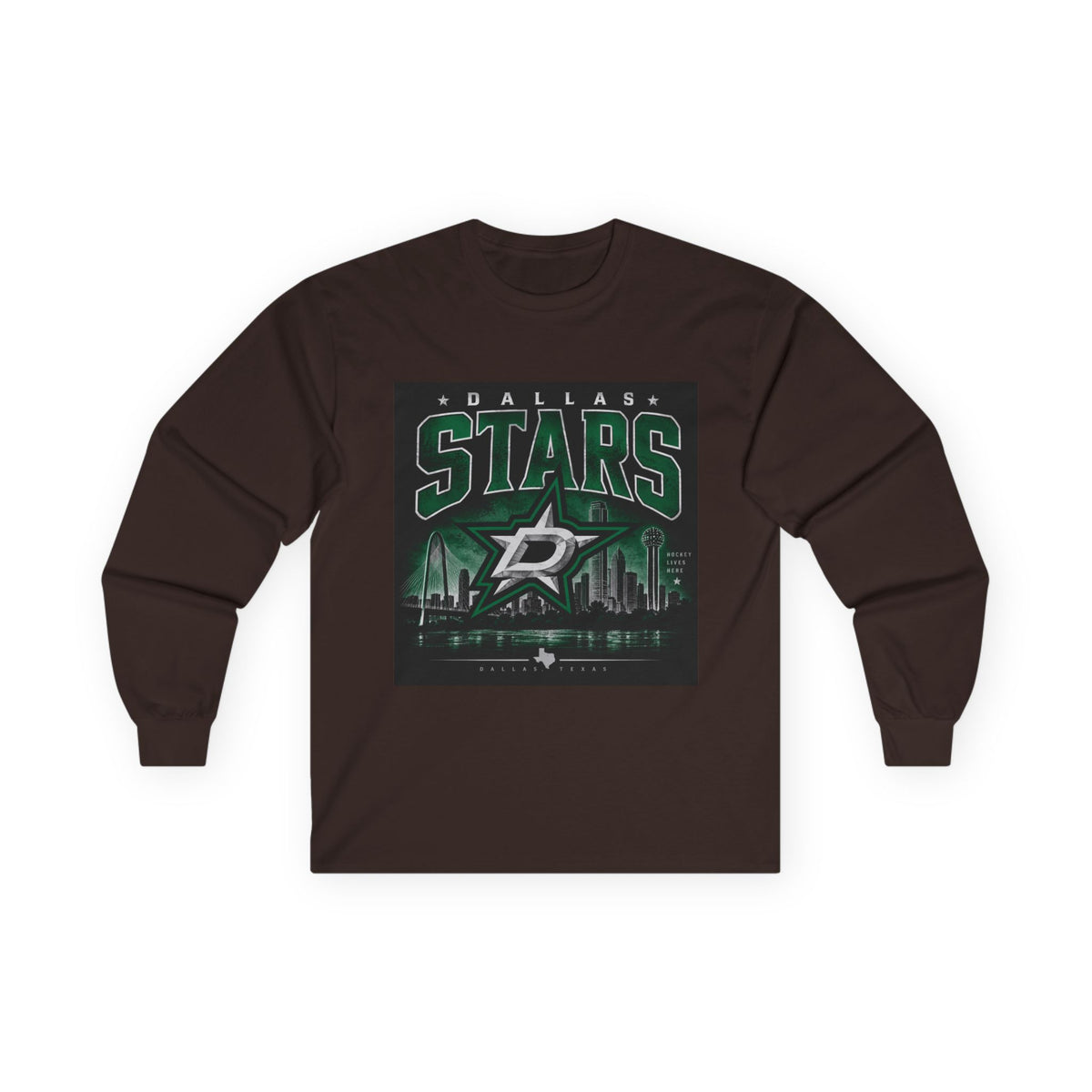 Dallas Stars Skyline Tee - Unisex Ultra Cotton Long Sleeve Tee