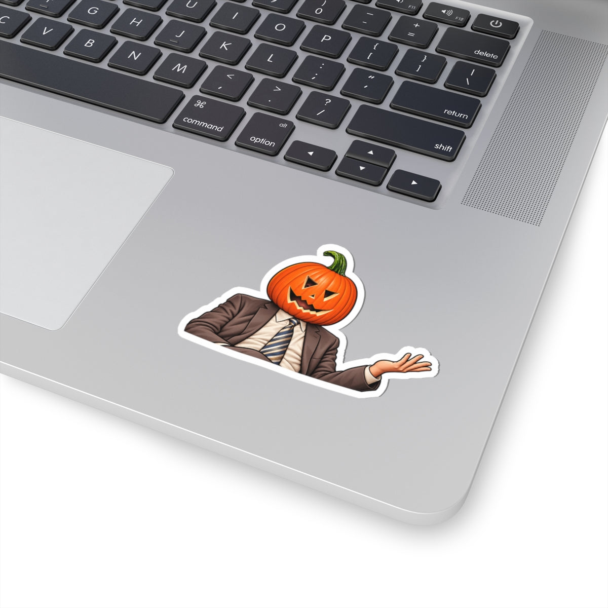 Pumpkin Head Office Cartoon - Kiss-Cut Sticker