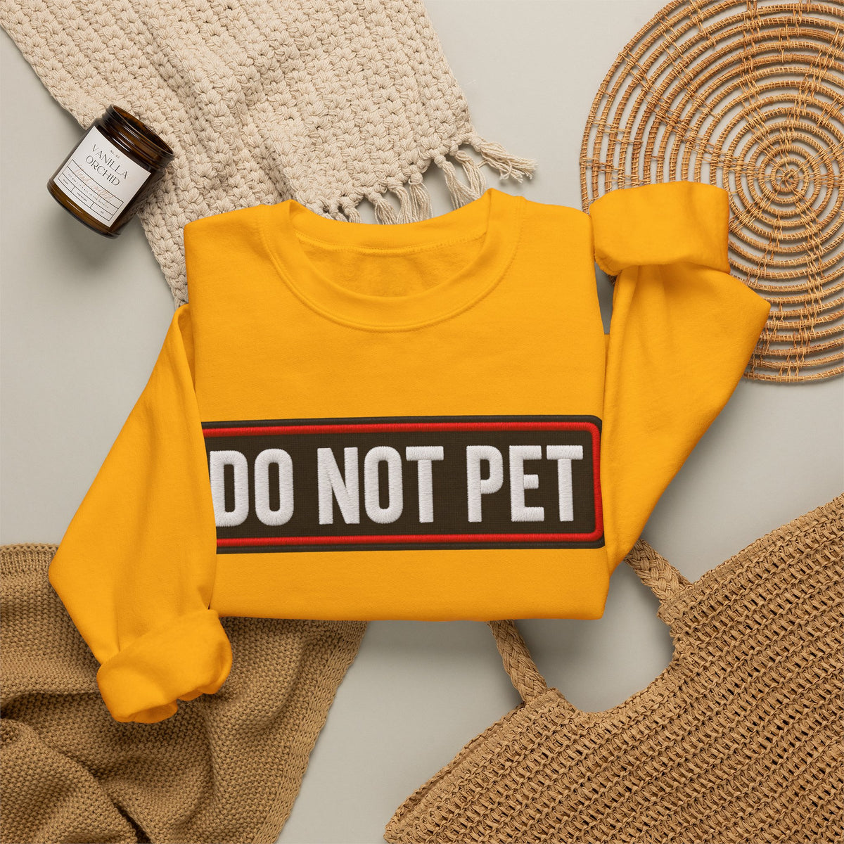 Do Not Pet - Service Dog Patch - Crewneck Sweatshirt