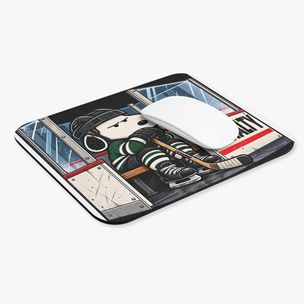 Snoopy Hockey Penalty Box Green - Mouse Pad
