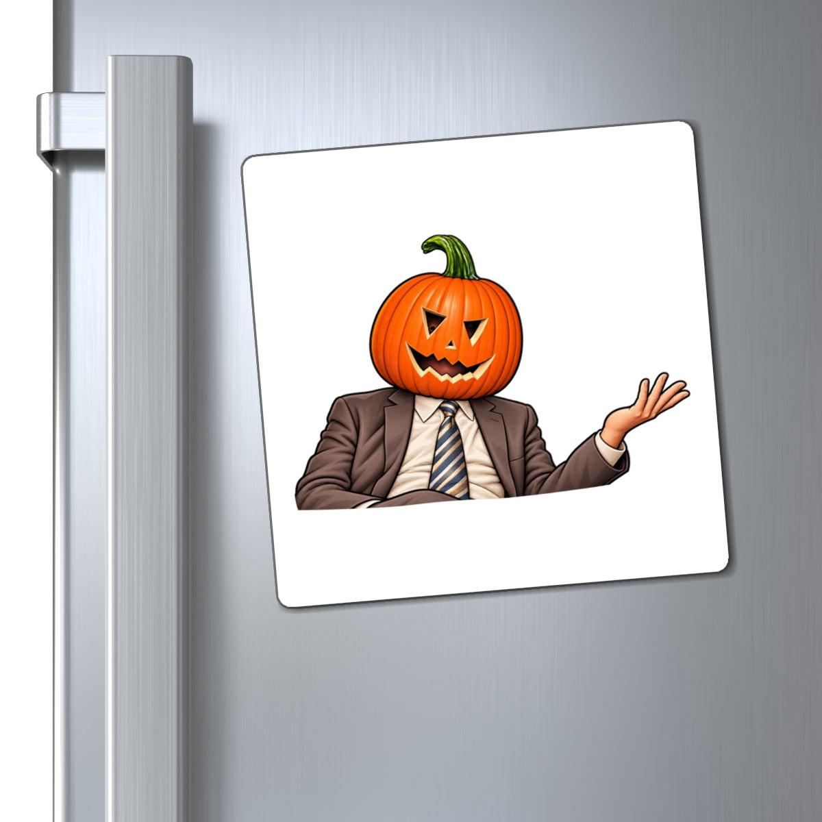 Pumpkin Head Office Cartoon - Magnet