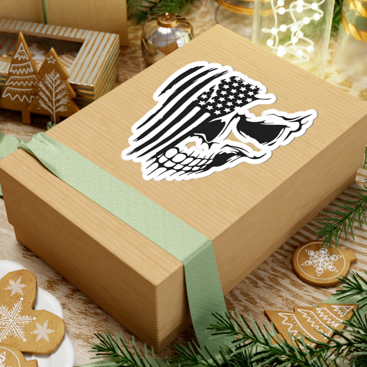Stars, Stripes & Skulls - Kiss-Cut Sticker