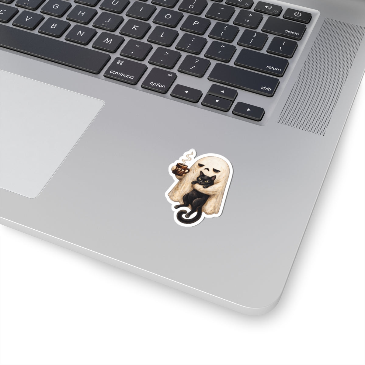 Meh Ghost and Black Cat - Kiss-Cut Sticker