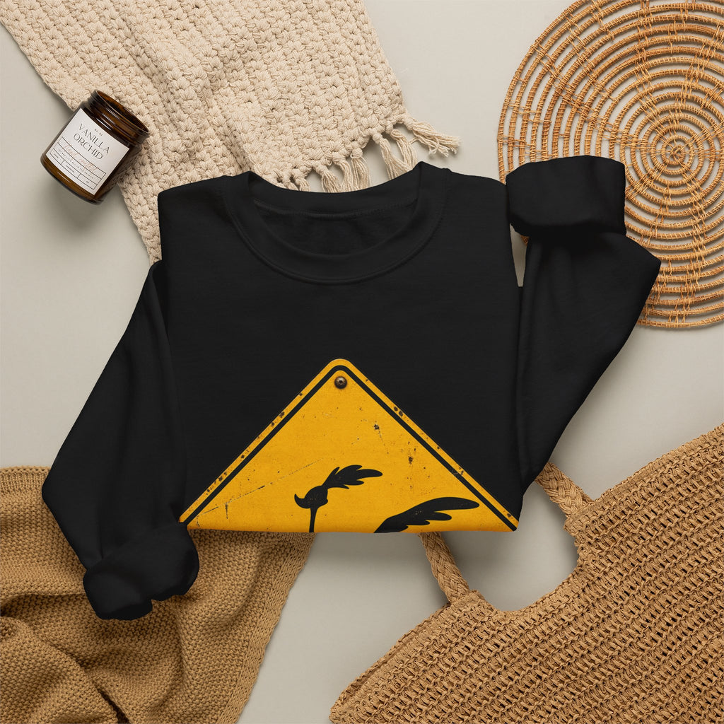 Roadrunner Yellow Diamond Sign - Crewneck Sweatshirt