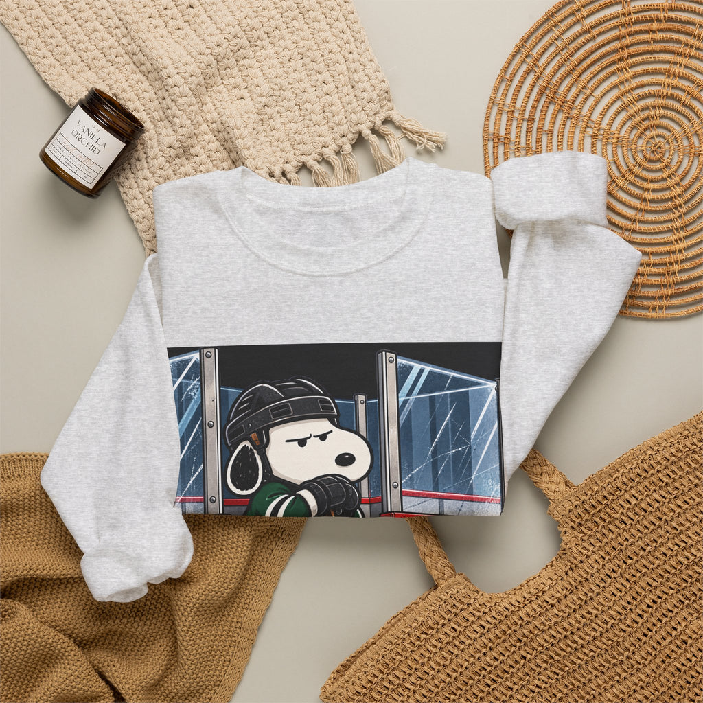 Snoopy Hockey Penalty Box Green - Crewneck Sweatshirt