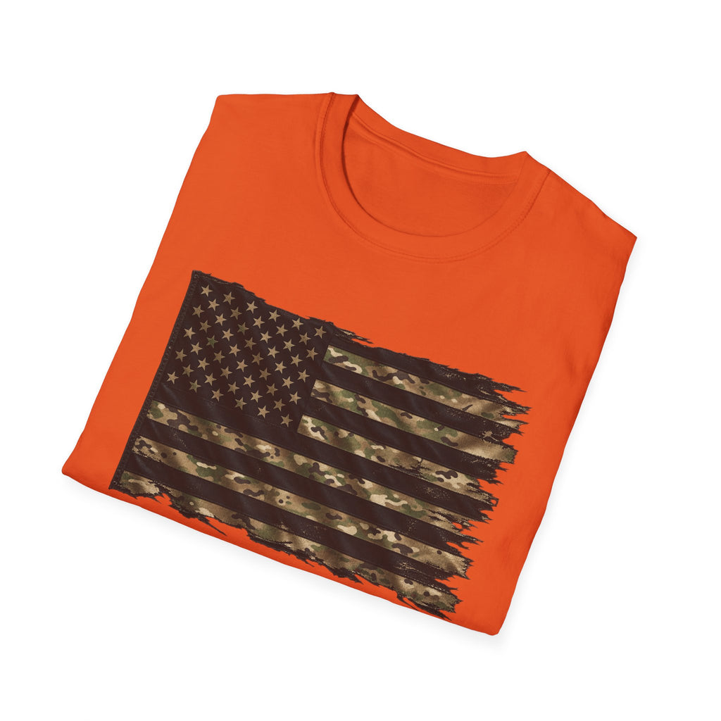 Black and Multicam American Flag - Classic Tee