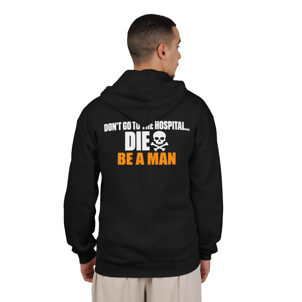 Dont Go to the Hospital - White Outlined - Full-Zip Hooded Sweatshirt