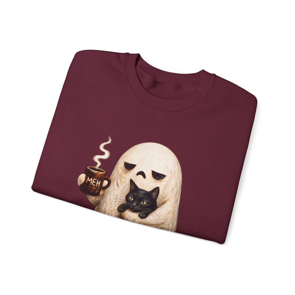 Meh Ghost and Black Cat - Crewneck Sweatshirt