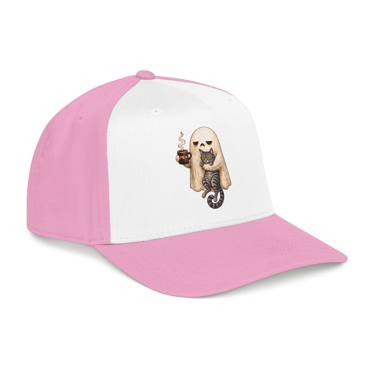 Meh Ghost and Gray Tabby Cat - OTTO Baseball Hat