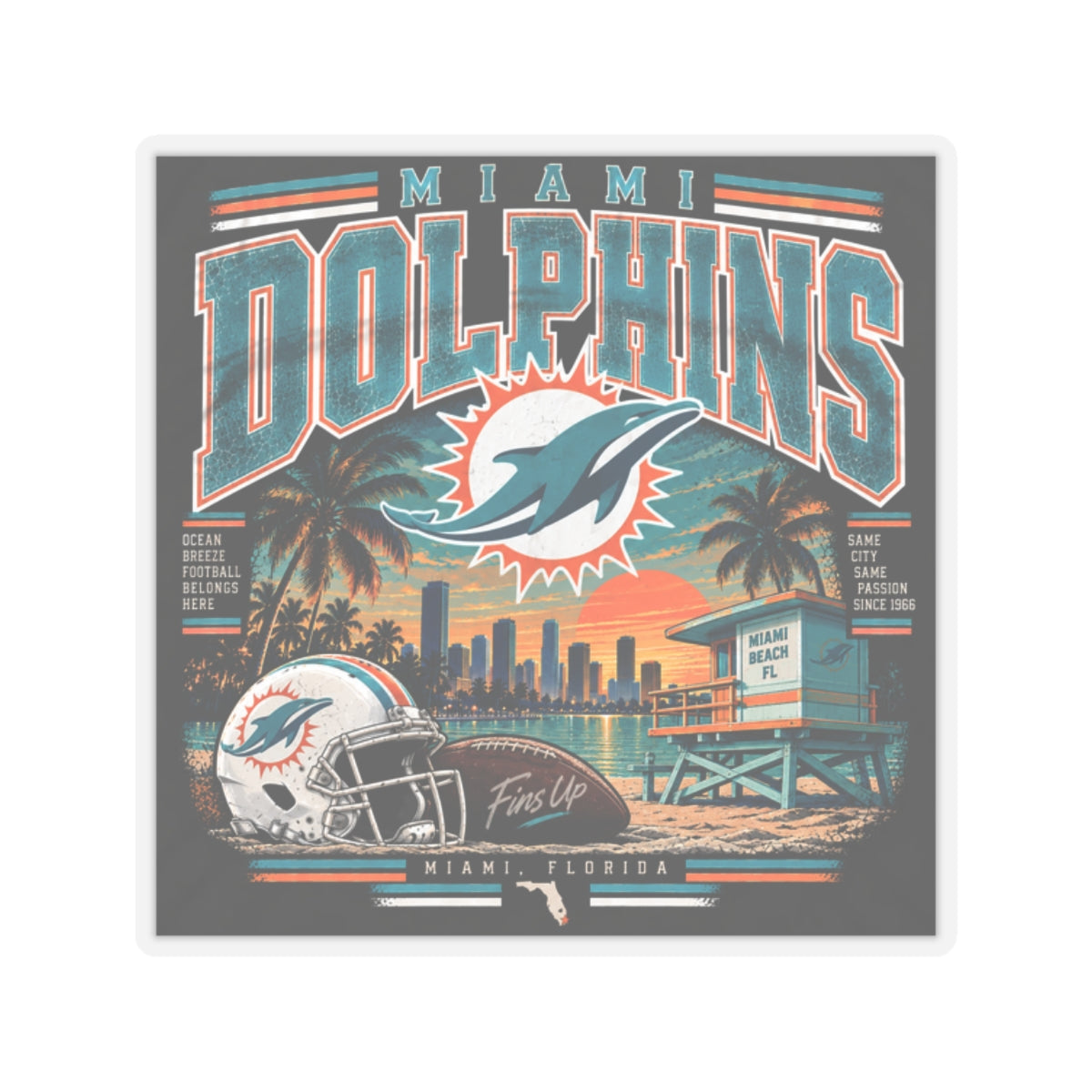Miami Dolphins - Kiss-Cut Sticker