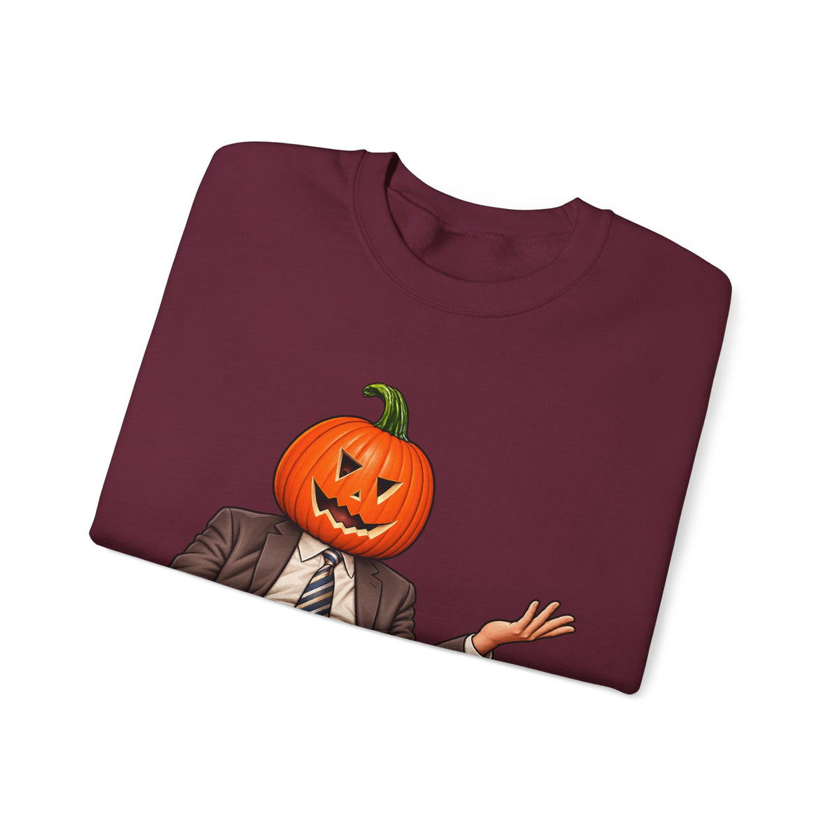 Pumpkin Head Office Cartoon - Crewneck Sweatshirt