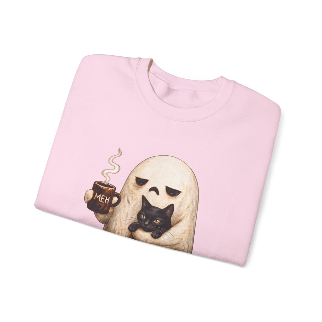 Meh Ghost and Black Cat - Crewneck Sweatshirt