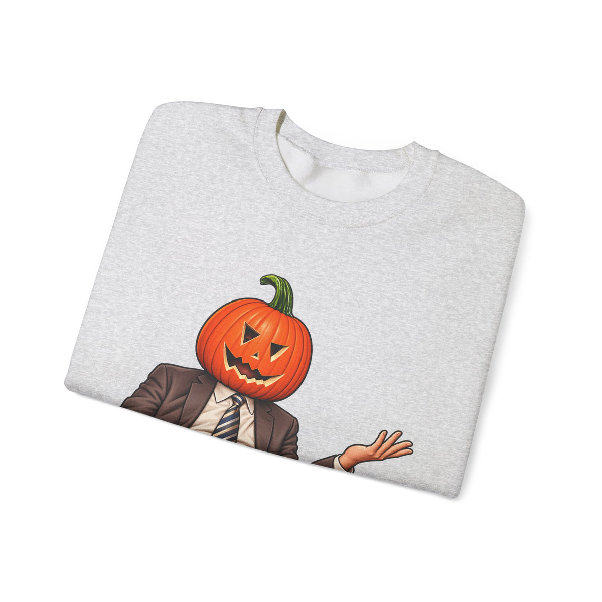 Pumpkin Head Office Cartoon - Crewneck Sweatshirt