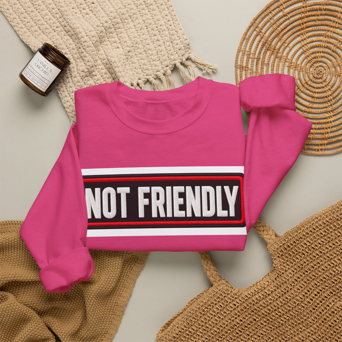 Not Friendly - Service Dog Patch - Crewneck Sweatshirt