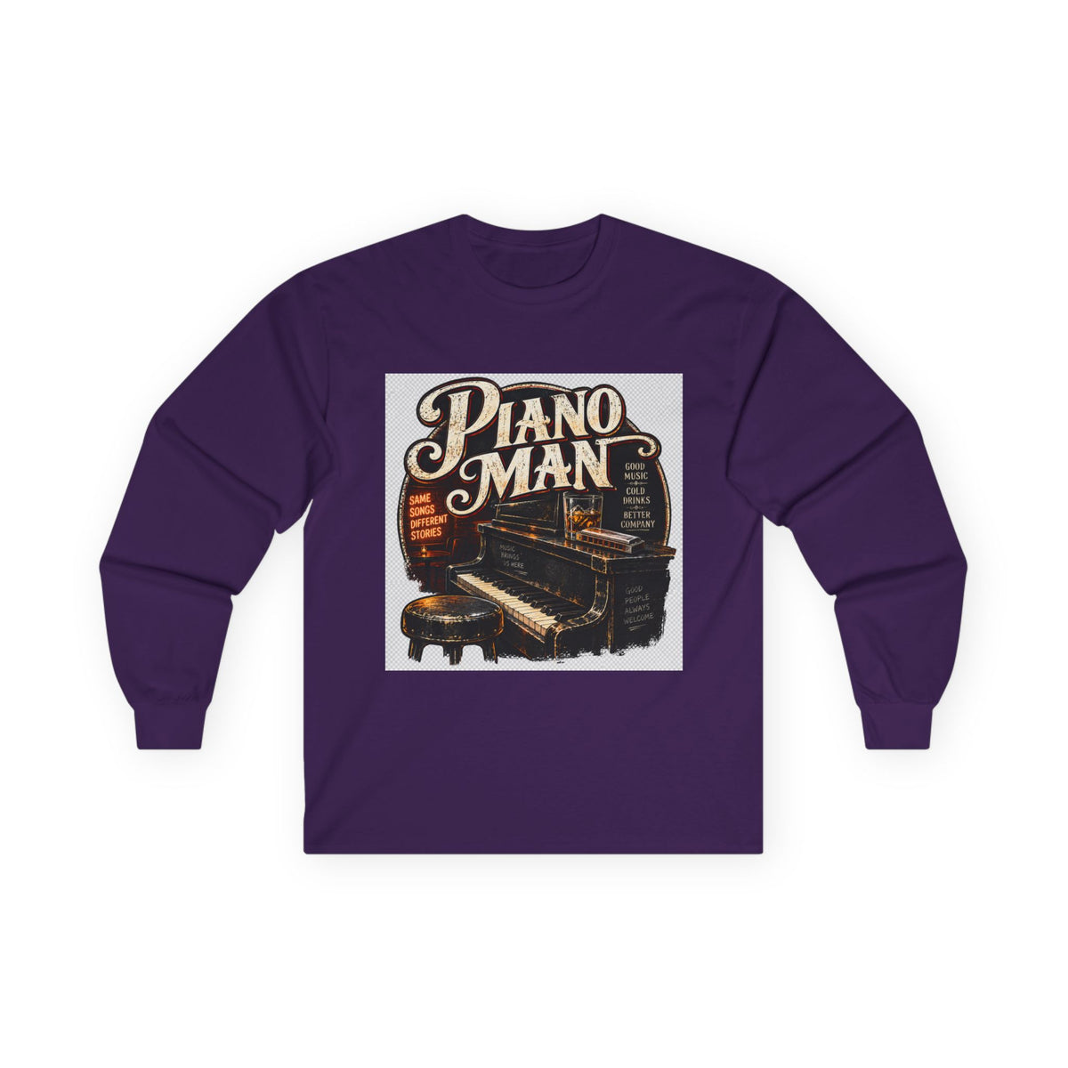Piano Man Retro Bar - Unisex Ultra Cotton Long Sleeve Tee