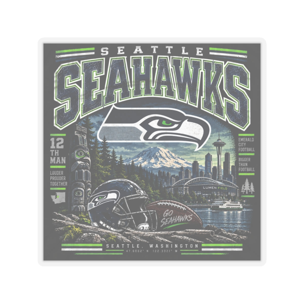 Seattle Seahawks - Kiss-Cut Sticker