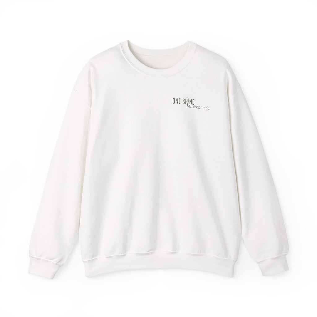 Crewneck Sweatshirt – 'One Spine' Minimalist Tiny Chest Logo