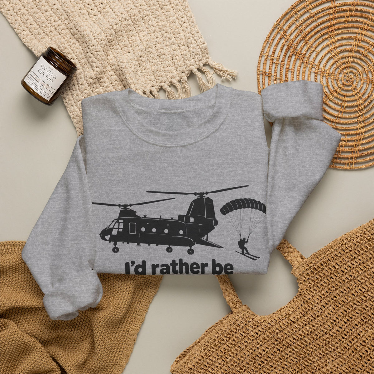 Id Rather Be Heliskiing - Crewneck Sweatshirt