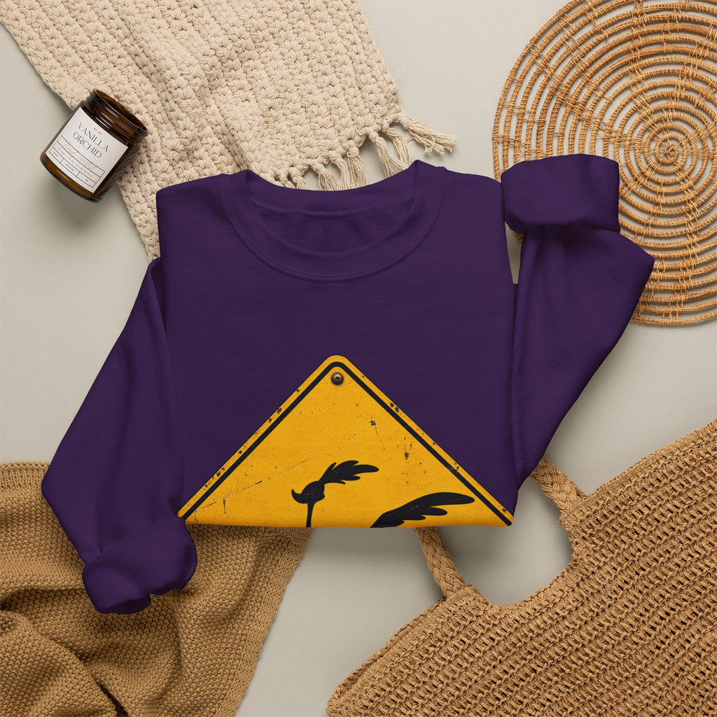 Roadrunner Yellow Diamond Sign - Crewneck Sweatshirt