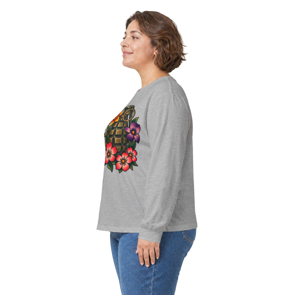 Fragile Like a Bomb - Floral Grenade - Unisex Ultra Cotton Long Sleeve Tee