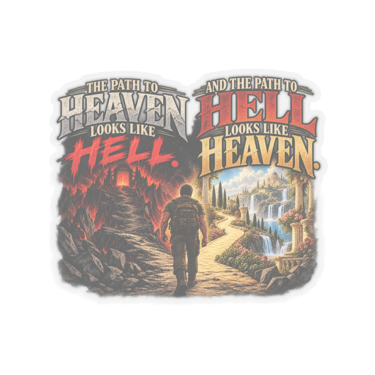 Path To Heaven Path To Hell - Kiss-Cut Sticker