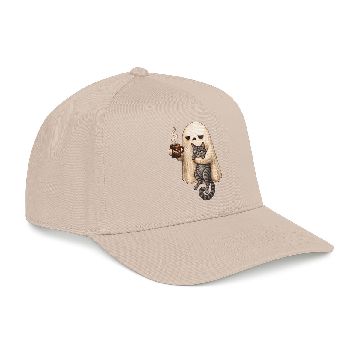 Meh Ghost and Gray Tabby Cat - OTTO Baseball Hat