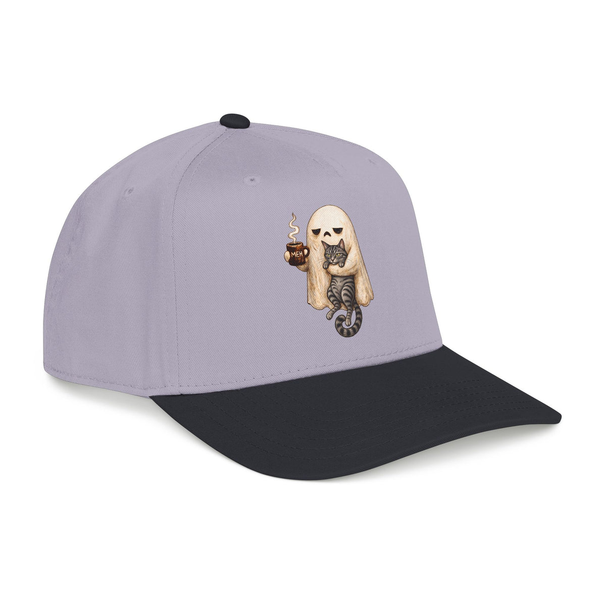 Meh Ghost and Gray Tabby Cat - OTTO Baseball Hat
