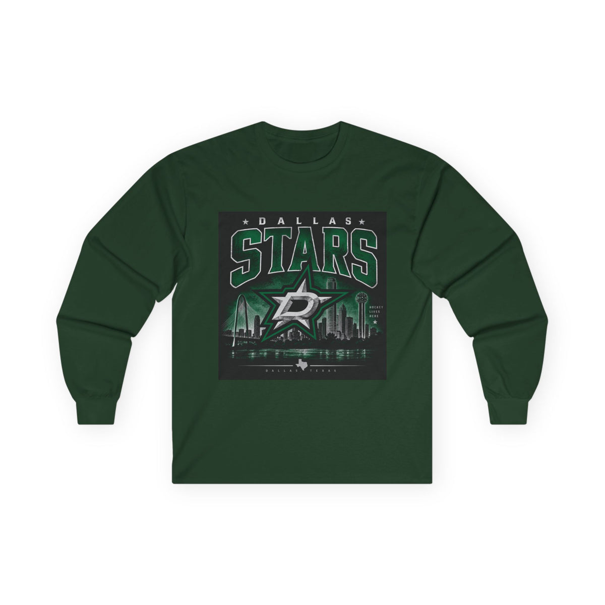 Dallas Stars Skyline Tee - Unisex Ultra Cotton Long Sleeve Tee