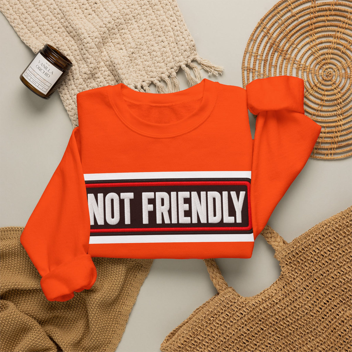 Not Friendly - Service Dog Patch - Crewneck Sweatshirt