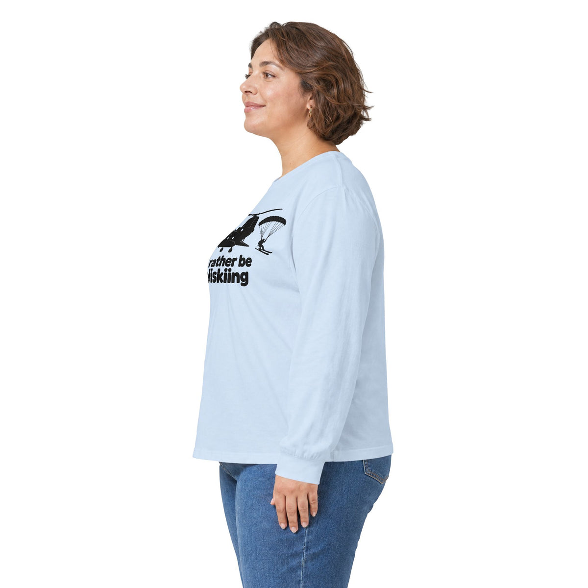 Id Rather Be Heliskiing - Unisex Ultra Cotton Long Sleeve Tee