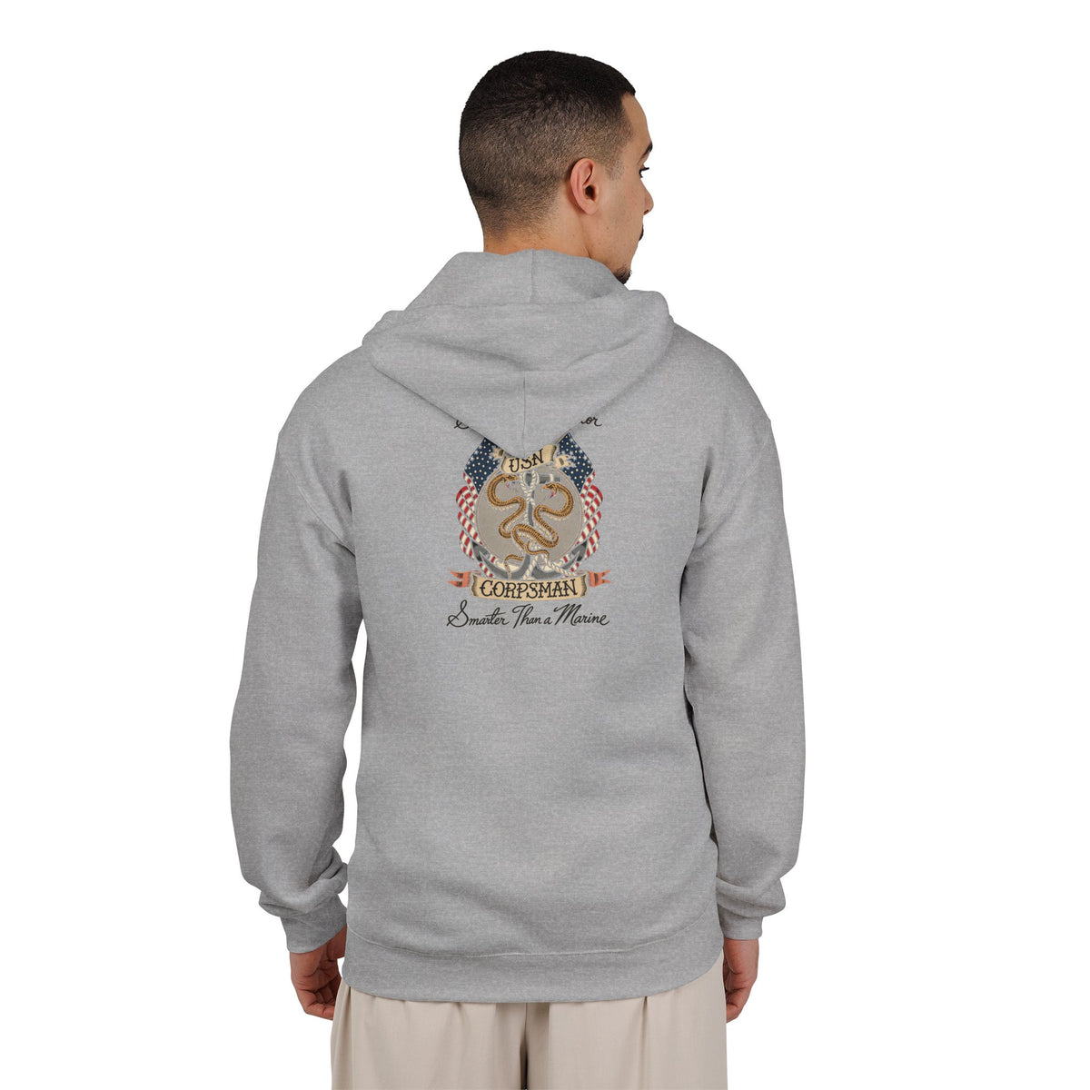 Corpsman Pride Crest - Full-Zip Hooded Sweatshirt