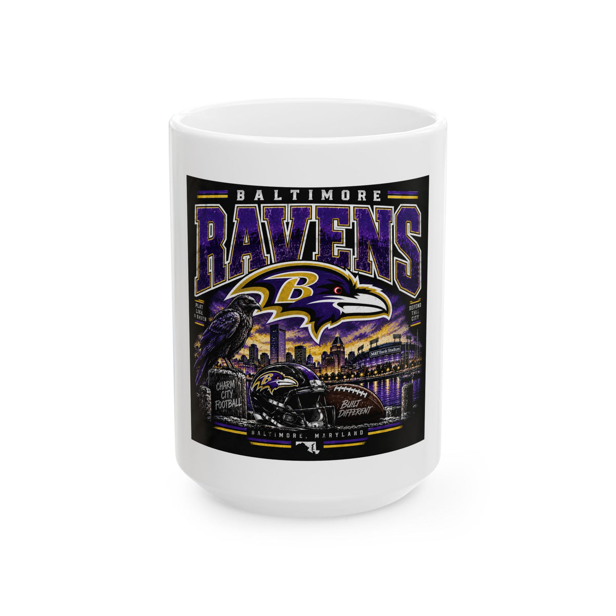 Baltimore Ravens Skyline Tee - Ceramic Mug 11oz and 15oz
