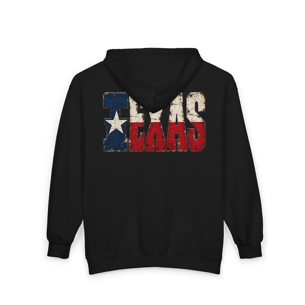 Texas Flag Block Letters - Full-Zip Hooded Sweatshirt