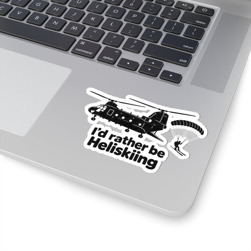 Id Rather Be Heliskiing - Kiss-Cut Sticker