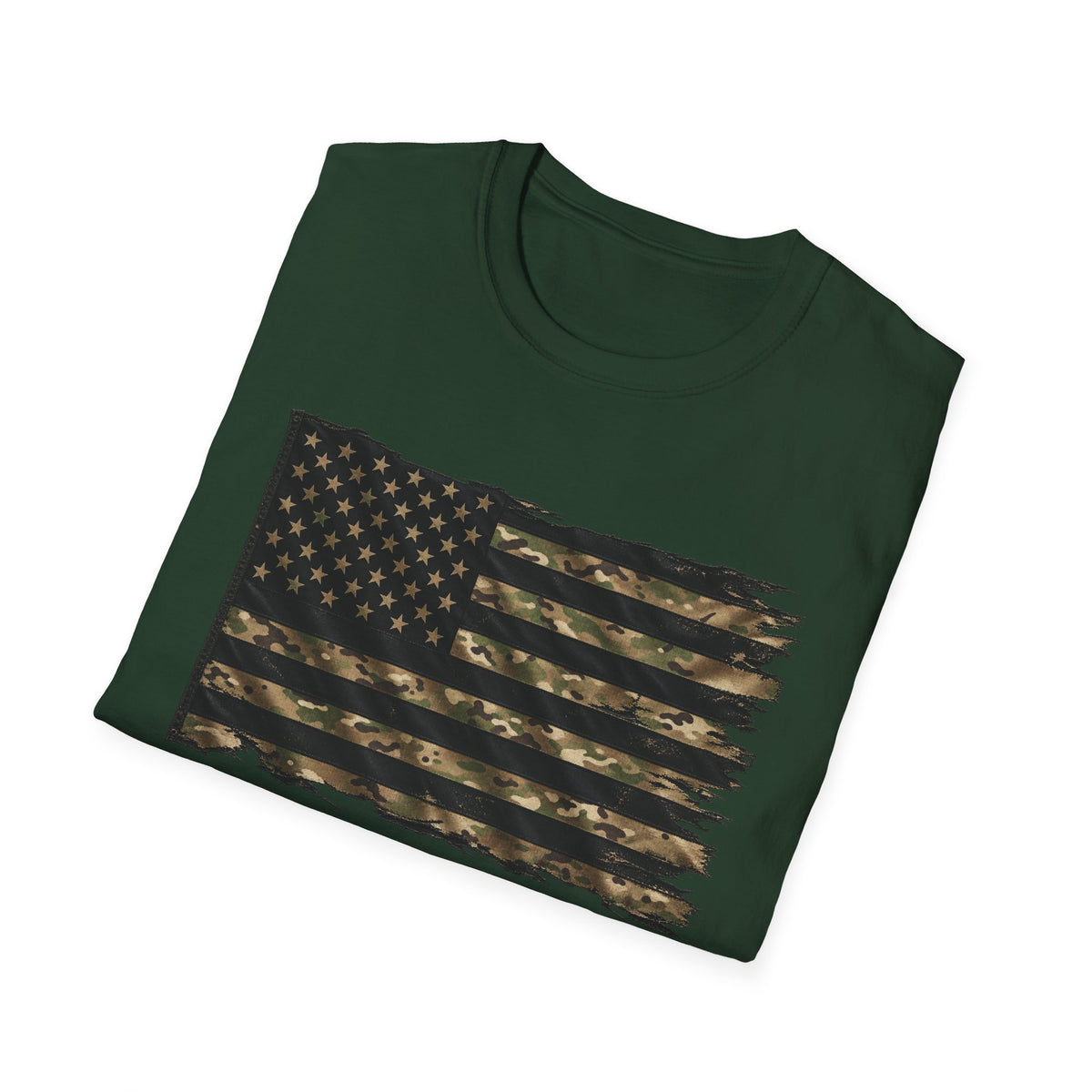 Black and Multicam American Flag - Classic Tee
