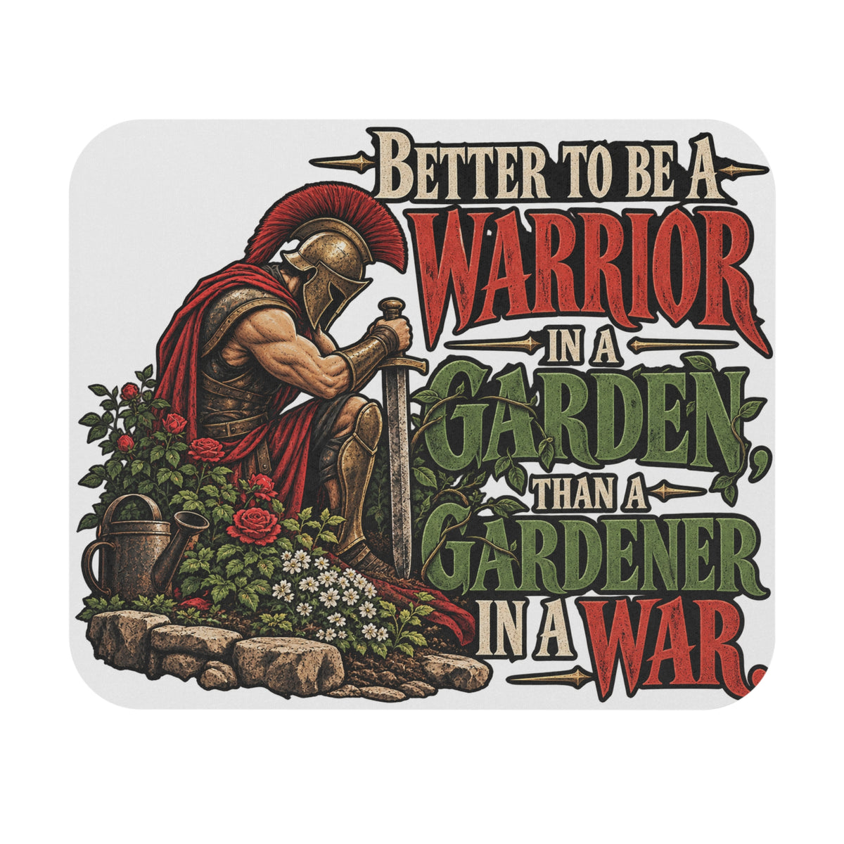 Warrior In A Garden - Mouse Pad