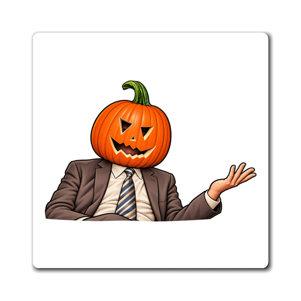 Pumpkin Head Office Cartoon - Magnet