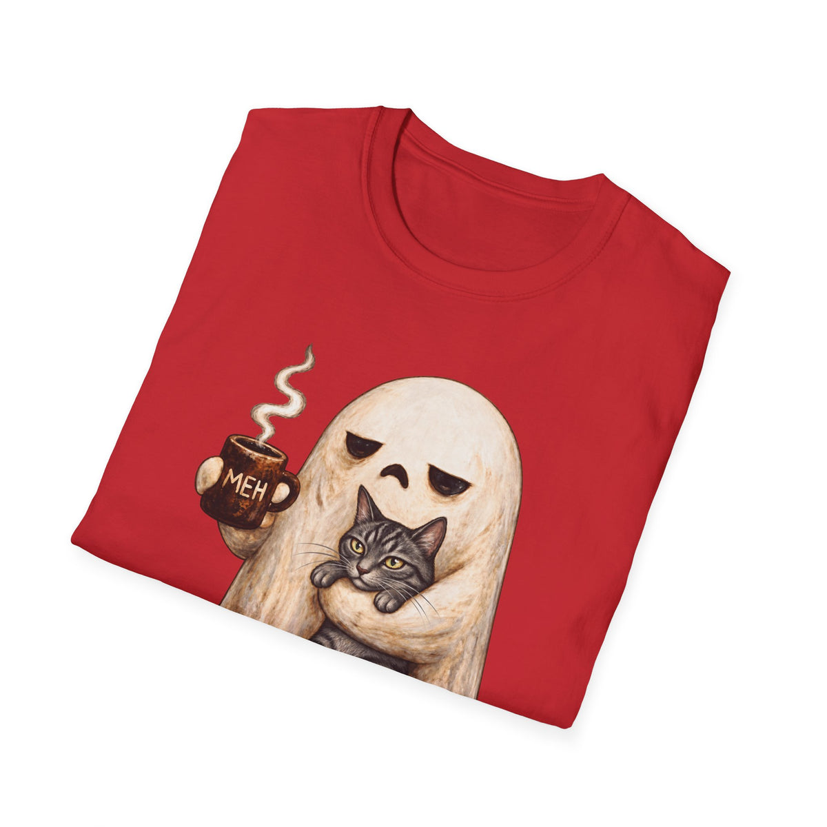 Meh Ghost and Gray Tabby Cat - Classic Tee