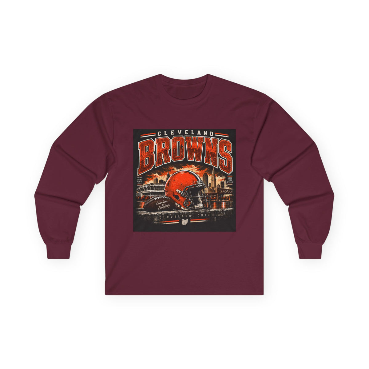 Cleveland Browns Skyline - Unisex Ultra Cotton Long Sleeve Tee