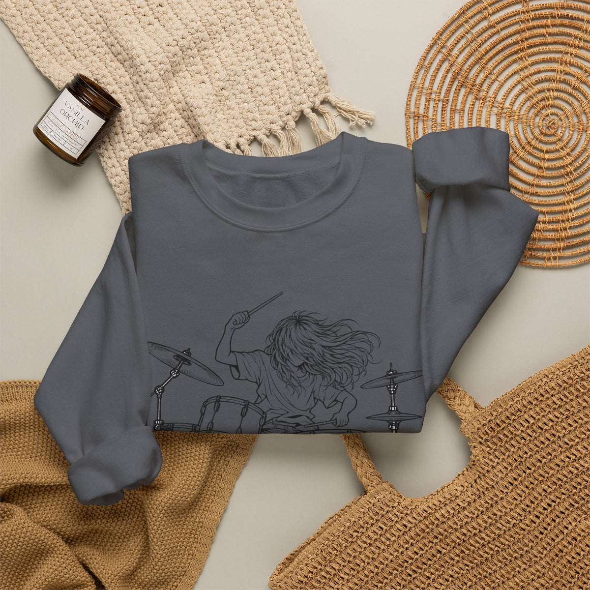 Drummer Sketch - Crewneck Sweatshirt